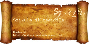 Szikula Ézsaiás névjegykártya